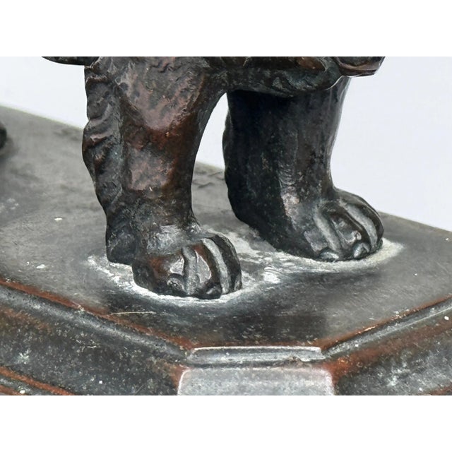 Scottish Art Deco Bronze Newfoundland Dog With Historic Inscription For Sale - Image 6 of 12