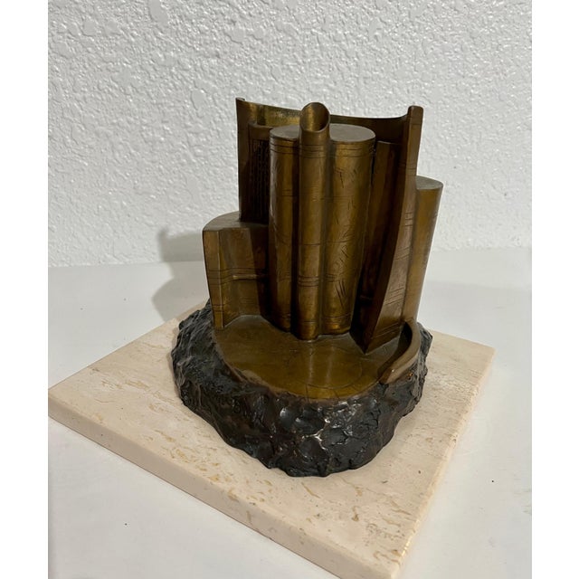 Charna Rickey 1923 - 2000 Mexican-American Jewish Woman artist. Signed Bronze House of Books, Architecture Bronze...