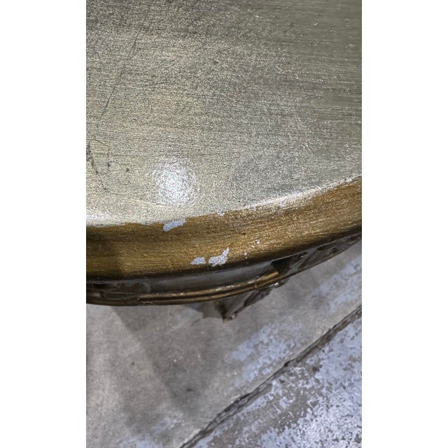 Vintage Palladio Carved Italian Silver Occasional Drinks Table For Sale - Image 11 of 12