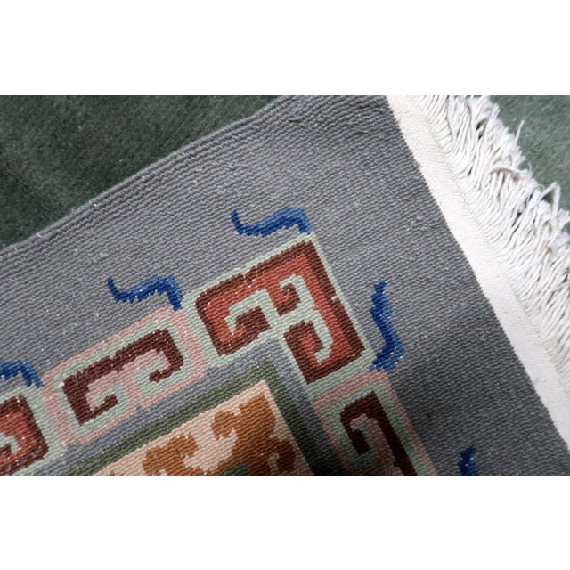 1960s, Vintage Tibetan Art Deco Handmade Rug 4 X 6 For Sale - Image 4 of 12