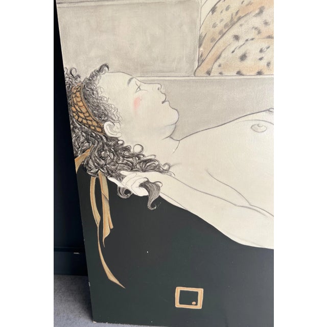 Large Decorative Gouaches Signed Tony Warren - A Pair For Sale - Image 10 of 13