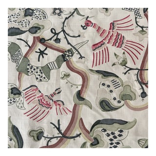 Robert Kime Tree of Life Linen Fabric- 4 1/2 Yards For Sale