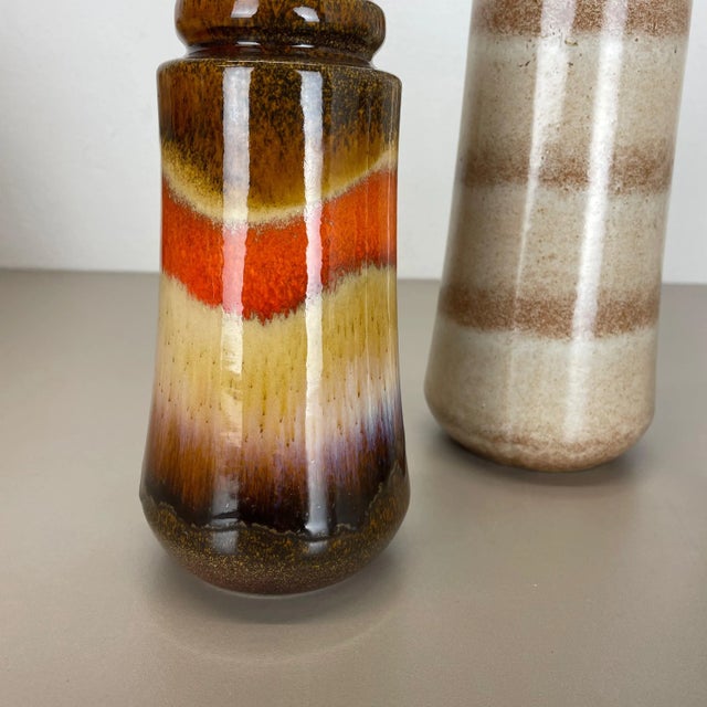 1970s Multicolor Fat Lava Pottery Vases from Scheurich, Germany, 1970s, Set of 4 For Sale - Image 5 of 18