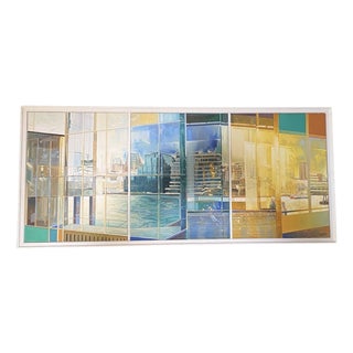 Lisa Lygo, Panoramic Thames View Triptych, 2005, Oil Painting on Canvas, Framed For Sale