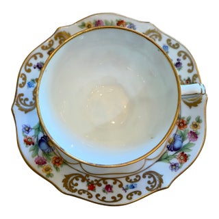 Early 20th Century Schumann Bavaria Teacup and Saucer For Sale