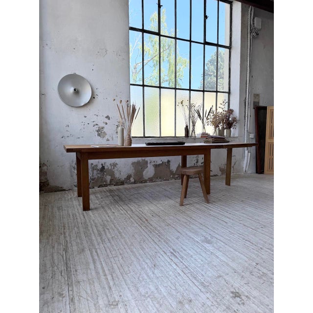 Golden Oak Farmhouse Table with Extension, 1960s For Sale - Image 3 of 18