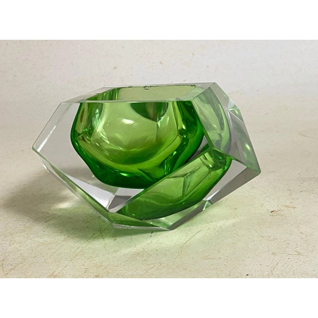 Large Italian Green Glass Ashtray, 1960s For Sale - Image 10 of 12