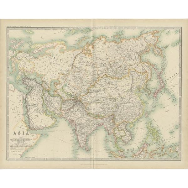 Antique map titled 'Asia'. Depicting China, Japan, Indonesia, India, Arabia and more. This map originates from the ‘Royal...