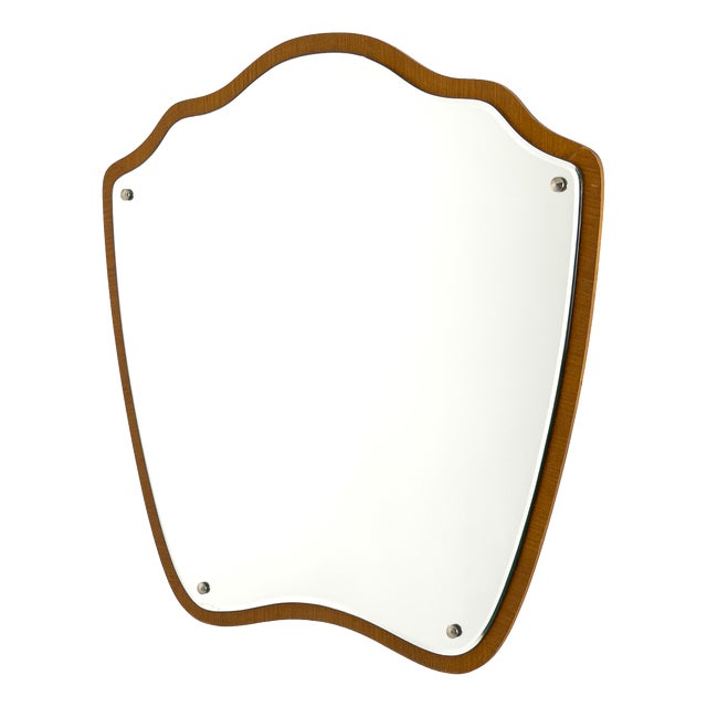 Swedish Modern Organic Shaped Wall Mirror in Teak, Sweden, 1950s For Sale