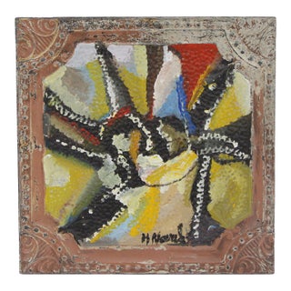 Abstract Colorful Mladen Novak Hammered Tin Panel For Sale
