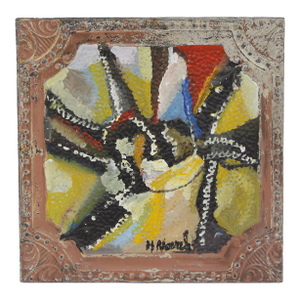 Abstract Colorful Mladen Novak Hammered Tin Panel