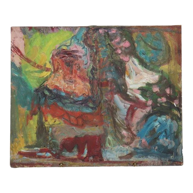 Abstract Expressionist Oil on Canvas Painting “This Victim” by East Village 1986 For Sale
