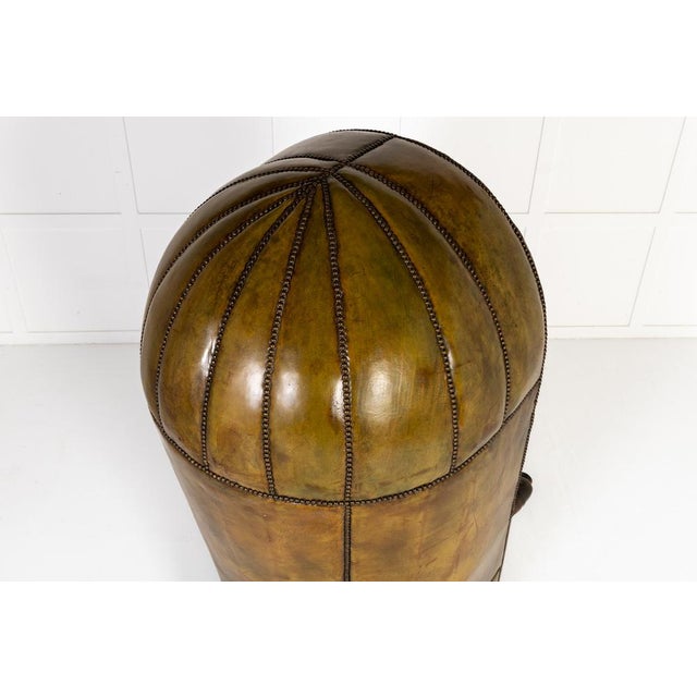 Animal Skin Large 18th Century English Leather Porters Chair For Sale - Image 7 of 17