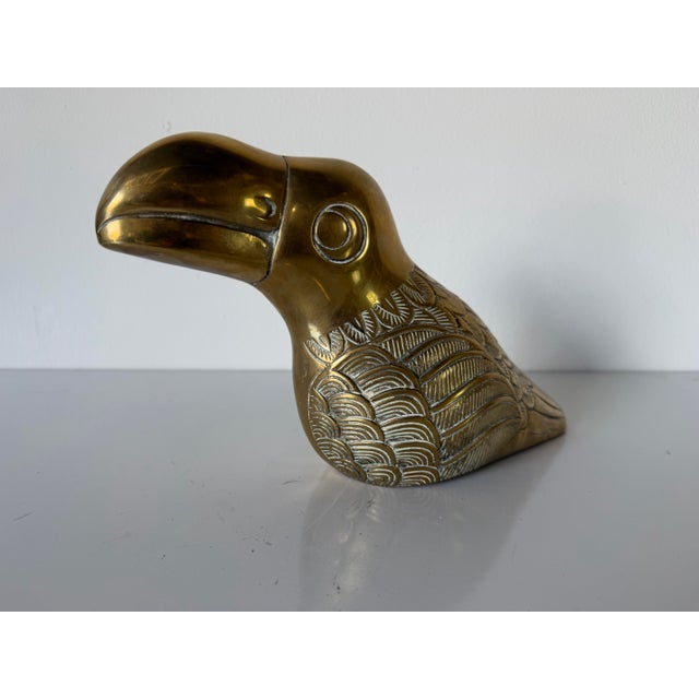 Metal 1980s Vintage Dolbi Cashier Solid Brass Toucan Sculpture For Sale - Image 7 of 12