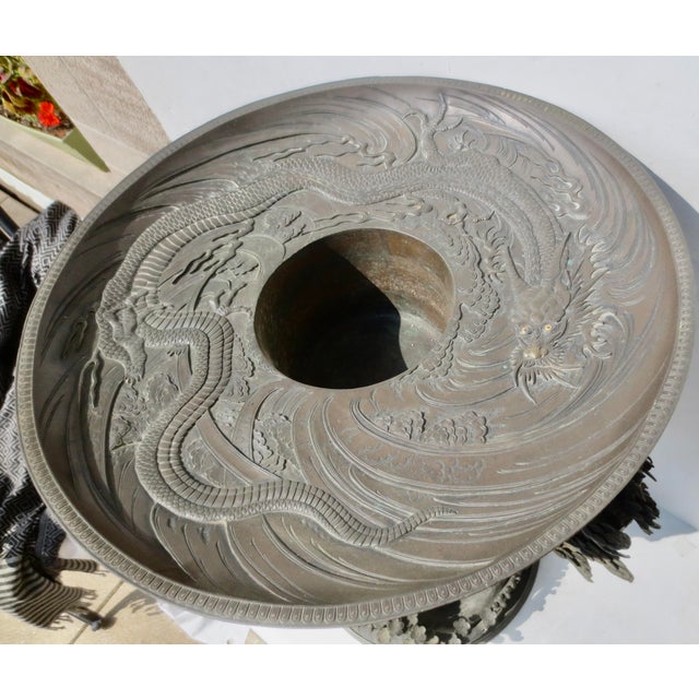 Massive Meiji Bronze Temple Urn 19th Century For Sale - Image 9 of 17