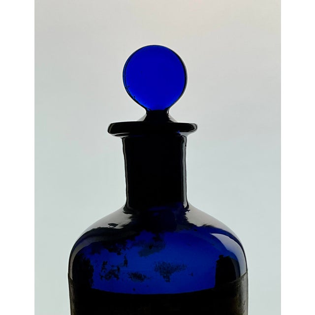 Antique Cobalt Blue Apothecary Bottle, 1890s For Sale - Image 4 of 10