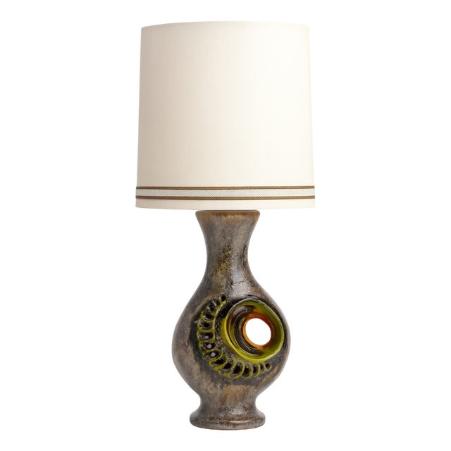 Large Vintage German Ceramic Lamp by Walter Gerhards, 1970s For Sale