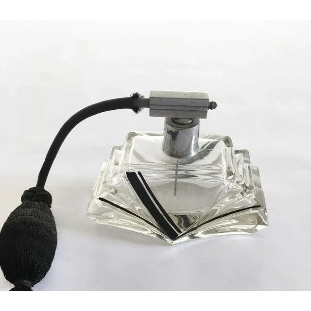 1930s Glass Perfume Sprayer with Black Silk Air Pump, 1930 For Sale - Image 5 of 16