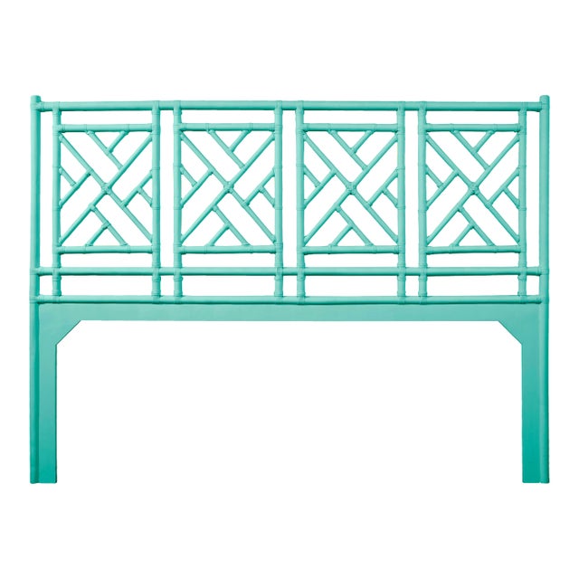 Chippendale Headboard King - Turquoise For Sale