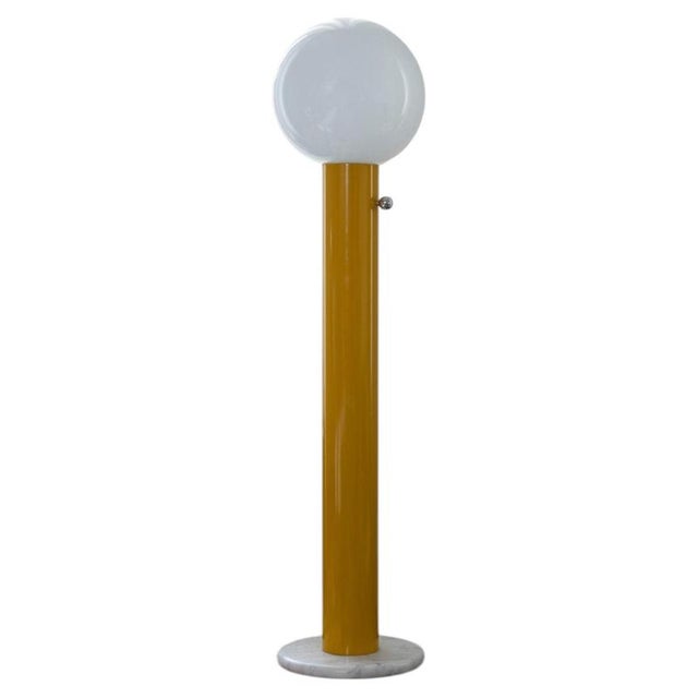 Glass Globe Brass Tube Marble Base Giorgio Floor Lamp by Magic Circus Editions For Sale - Image 12 of 12
