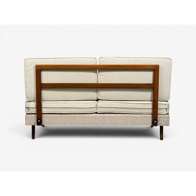 Peter Hvidt & Orla Mølgaard-Nielsen Style, Settee, Cream Boucle, Denmark, 1960s For Sale - Image 10 of 10