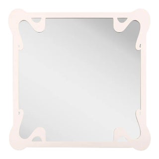 Fleur Home Carnival St. Roch Square Mirror in Frosted Petal, 24x24 For Sale
