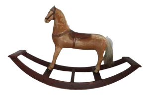 Monumental 19th Century Rocking Horse With Original Paint