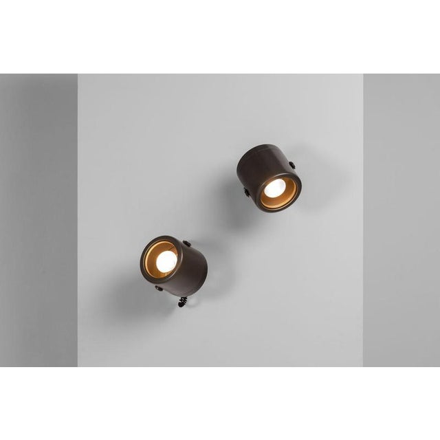 Gold 142 Wall Lamps by Gino Sarfatti for Arteluce, Italy, 1958, Set of 2 For Sale - Image 8 of 18