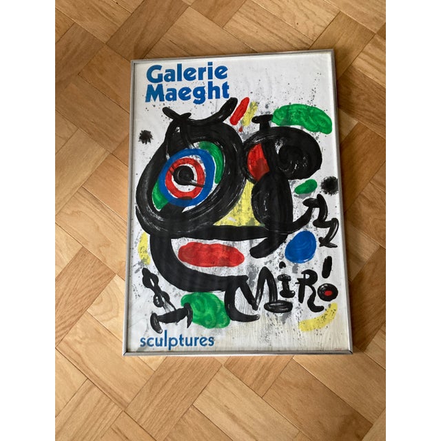 1970s Joan Miro 1970s Galerie Maeght Poster "Sculptures" Vintage Framed For Sale - Image 5 of 13