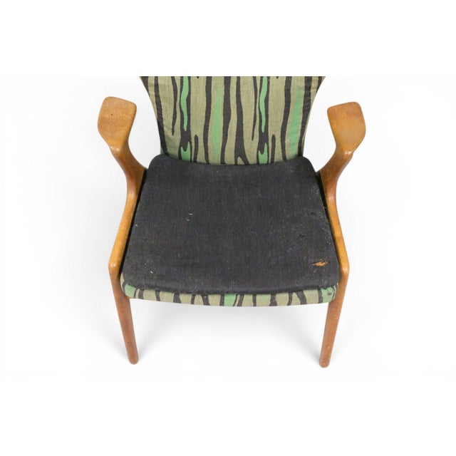 Kurt Østervig Danish Modern Highback Oak Lounge Chair Attributed to Kurt Østervig For Sale - Image 4 of 11