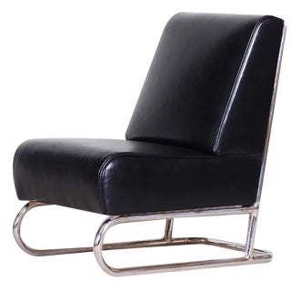 Bauhaus Armchair in Chrome & Leather, 1930s For Sale