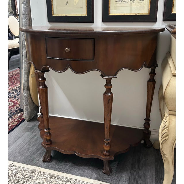 French Late 20th Century Alfonso Marina Half Round Console Table For Sale - Image 3 of 4