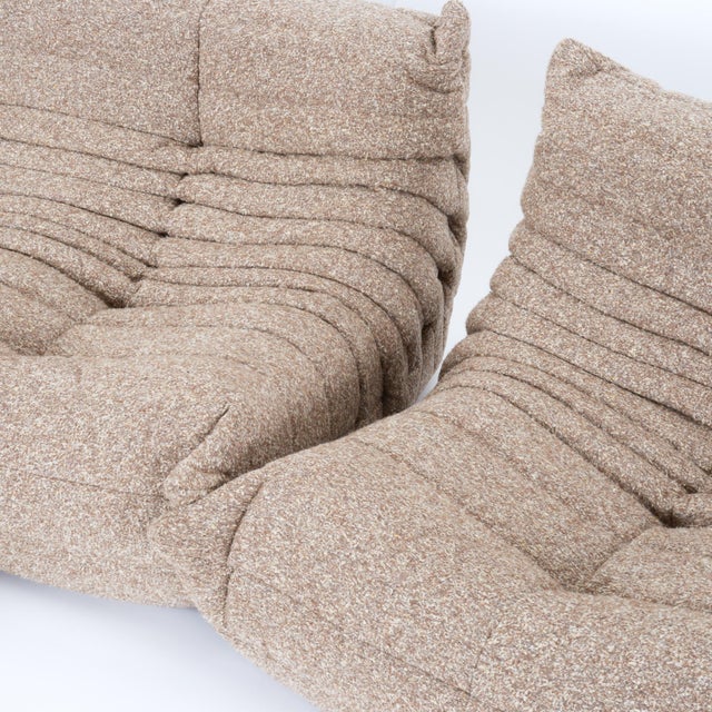 Original Ligne Roset Togo 5-Piece Modular Sofa Set in Textured Wool Blend For Sale In New York - Image 6 of 16