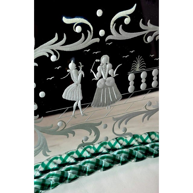 Murano Barovier Style Vanity Tray With Hand-Engraved Mirror 2 For Sale - Image 15 of 18