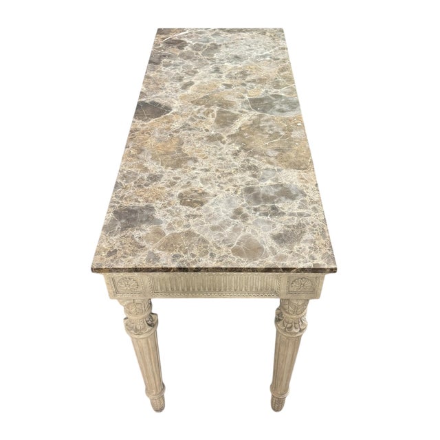 Georgian-Inspired Marble-Top Console Table For Sale In Chicago - Image 6 of 11