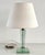 A beautiful green glass table lamp with brass details, originally from the 1950s. It is attributed to Fontana Arte, Italy....