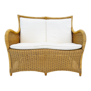 Contemporary Lloyd Flanders Wicker Patio Loveseat Attributed