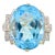 35.2 Ctw Bohemian Chic Sky Blue Topaz & Diamond Cocktail Ring Size 5 For Sale