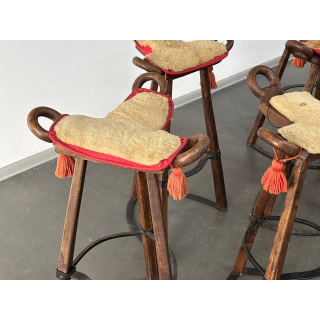 Vintage Brutalist Marbella Stools attributed to Sergio Rodrigues, 1970s, Set of 6 For Sale - Image 11 of 16