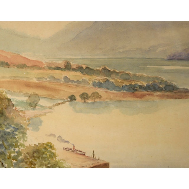 Impressionist "Lock Ness" Lake Watercolor Landscape on Paper by R. C. Lees For Sale - Image 3 of 9