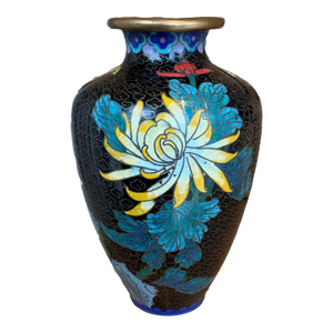 Vintage Floral Cloisonné Vase
