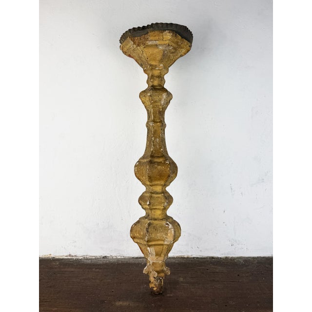 Architecture Salvage Wood Altar Candlestick For Sale - Image 6 of 18