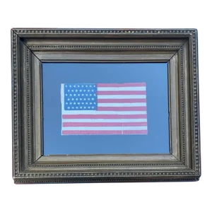Antique Framed Flag Circa 1890 Gauze in Frame 45 Stars