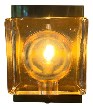Maritime Wall Lamp Type 15806, Wandlampe Maritim Typ 15806 Glas Messing von Vitrika, Brass & Glass