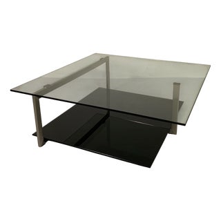 Glass Coffee Table 110 X 110 Cm in the Style of Rolf Benz and Metaform, 1990s For Sale