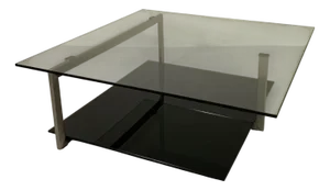 Glass Coffee Table 110 X 110 Cm in the Style of Rolf Benz and Metaform, 1990s