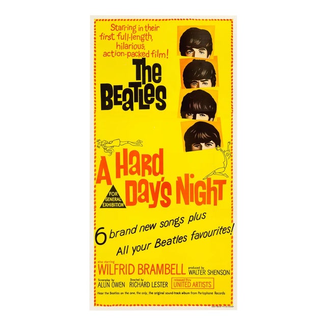 The Beatles "A Hard Day's Night" Original Movie Poster, Australian, 1964 For Sale