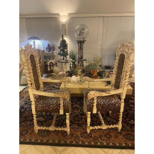 Wood 19th Century Gothic Lion Head & Griffin Armchairs - A Pair For Sale - Image 7 of 13