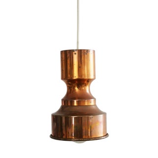 Danish Copper Pendant Lamp, 1960s For Sale