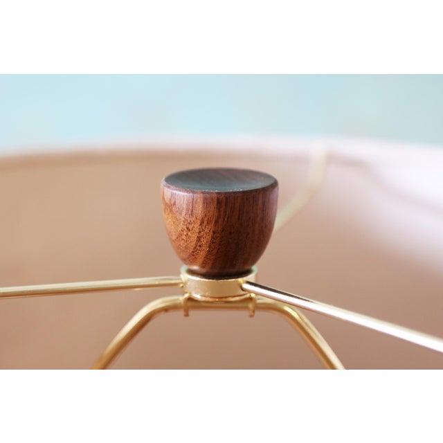Wood 1960s Gordon and Jane Martz M51 Lamp for Marshall Studios Tan Ochre Short Gourd 24" For Sale - Image 7 of 9